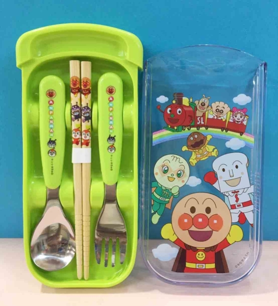 【震撼精品百貨】麵包超人 Anpanman~麵包超人外出餐具組-綠#17434