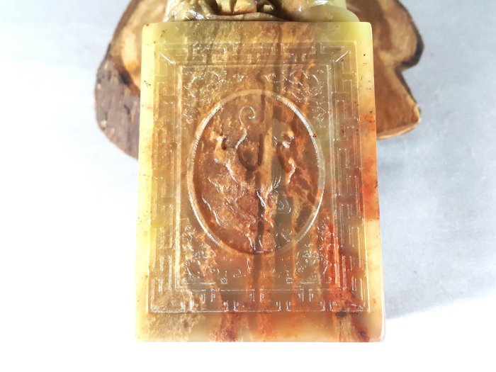 銀九藝] 天然大隻壽山石三彩凍石雕龍紋大印章高~14.5公分(F15) | Yahoo拍賣