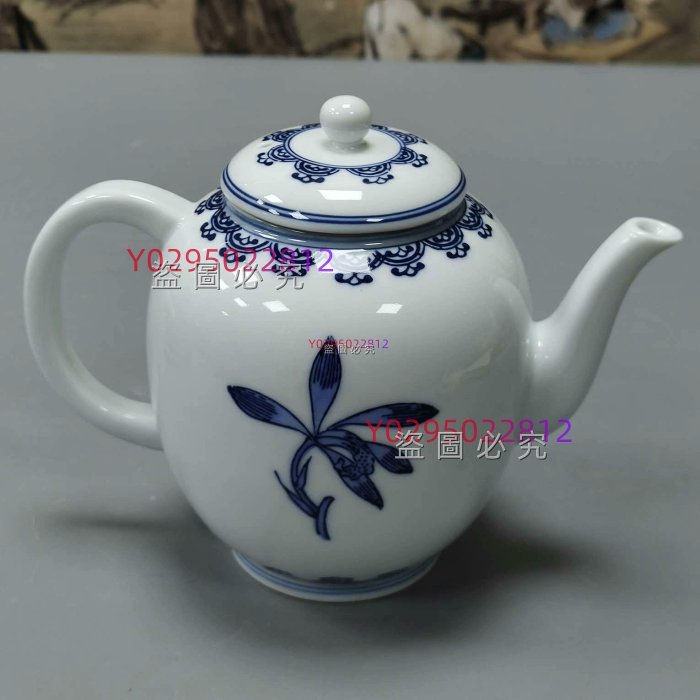 日本平安榮山作青花水注9.11.62 舊藏古玩陶瓷二手【紫氣東來】-2369