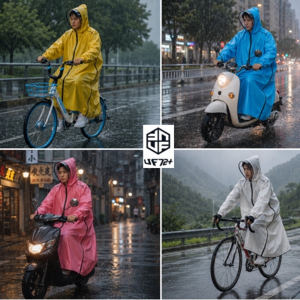 [UF72]UF-UP3熱壓合防水雙側擴大拉鍊式加大加長背包雨衣