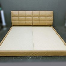 新竹二手家具◎百豐悅2手家具-2手 床架 卡其色雙人加大床架 套房家具 雙人床組 6尺床架 桃園二手傢俱 關西二手傢俱