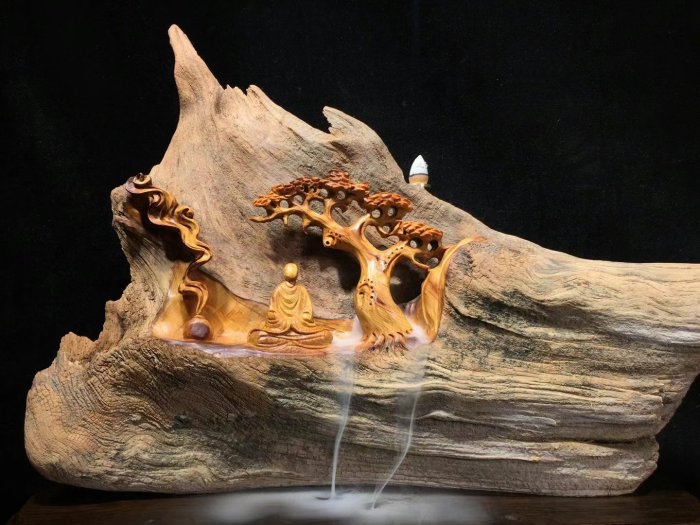 無相佛】太行崖柏板根料意境精品全陳化做工精細一體成形天然精雕倒流香