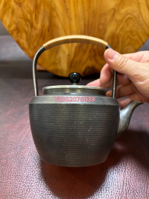 二手日本回流大阪浪華錫器本錫錫半造湯沸錫制提梁燒水壺錫壺茶壺煮水用