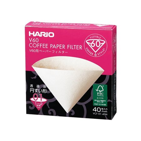 『德記儀器』《HARIO》V60無漂白01濾紙 40ea/bx