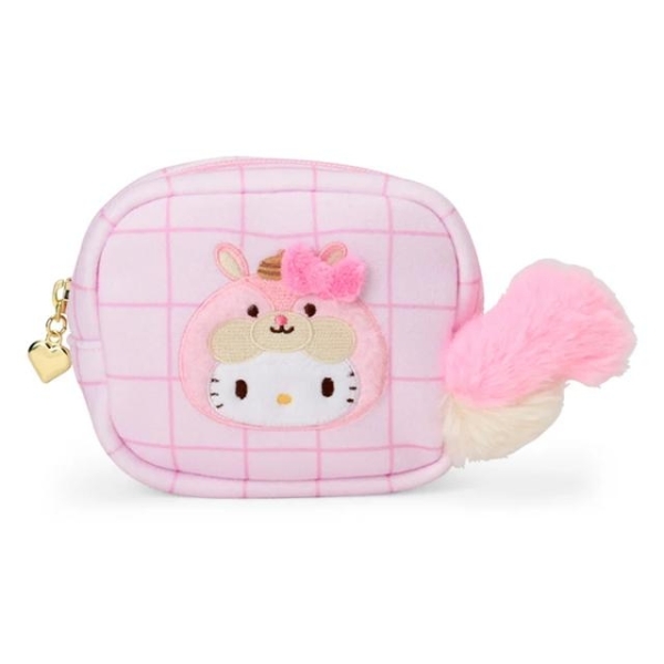 小禮堂 Sanrio 三麗鷗 Hello Kitty 絨布化妝包 (卡哇伊松鼠)