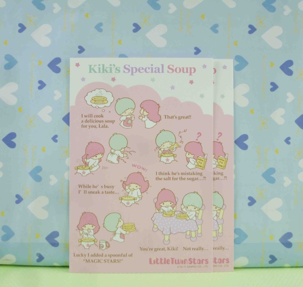 【震撼精品百貨】Little Twin Stars KiKi&LaLa 雙子星小天使~明信片(2入)-喫飯