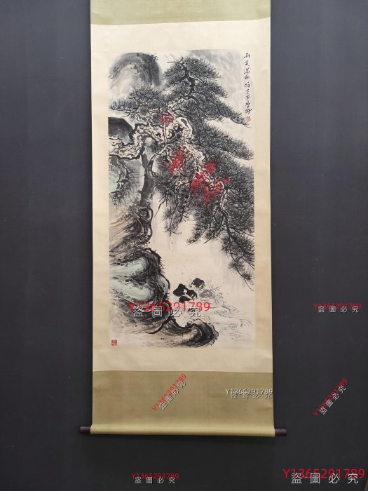 A 黎雄才紙本山水立軸畫心尺寸67.5x137.5厘米舊藏字畫收藏【愛藏