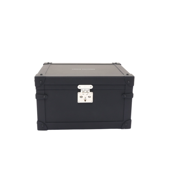 LOUIS VUITTON LV 路易威登 COFFRET TRESOR MAT 珠寶盒 霧面黑 金屬 藍色絨布 VIP限定 【二手名牌BRAND OFF】