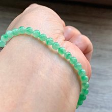 ❤️摯愛翡翠❤️『4.6mm 木拿 冰甜綠 飄一絲絲綠花 真的好美 不是威料/瓜料天然緬甸A貨 翡翠手串/手鍊 一元起標 無底價