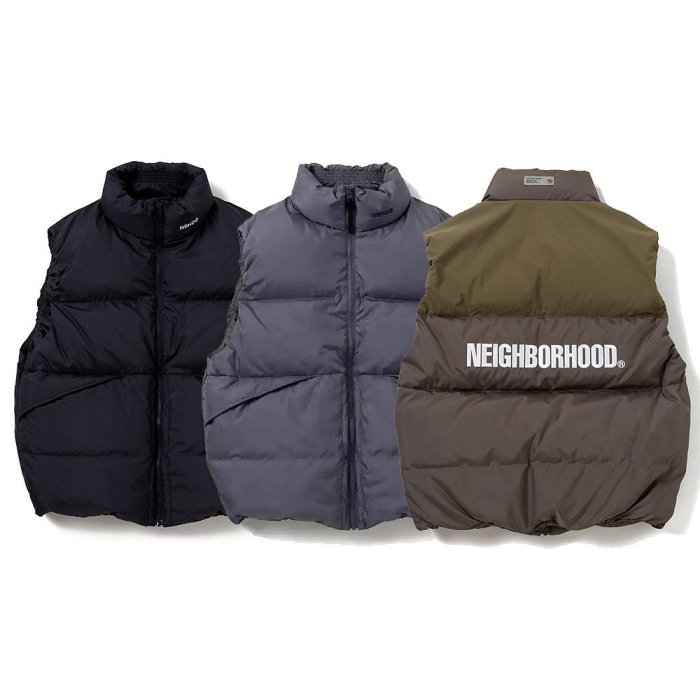 【NEIGHBORHOOD】CLASSIC DOWN VEST 24AW L 希望商店】NEIGHBORHOOD CLASSIC DOWN VEST 24AW 休閒刺繡機能羽絨背心