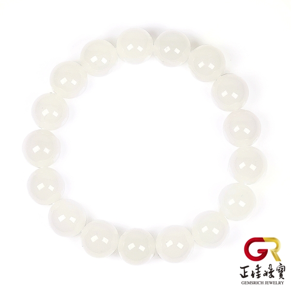 正佳珠寶】【正佳珠寶】 和田白玉頂級新疆老礦11.8-12.2mm 和田白玉手
