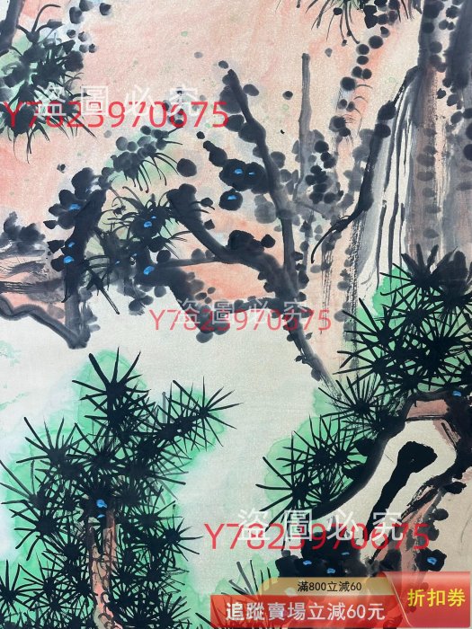 潘天壽松鷹圖，四尺中堂純手繪作品，裝裱尺寸：193*78cm，畫芯尺寸：1