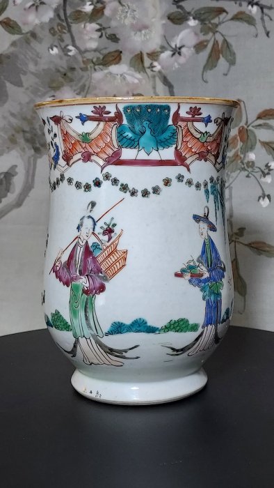 大清王朝乾隆年間燒製外銷瓷粉彩大馬克杯| Yahoo拍賣