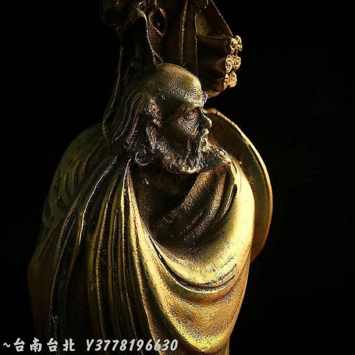 純黃銅達摩禪意佛像中式擺件菩提祖師銅像風水家居裝飾擺設~Q1123