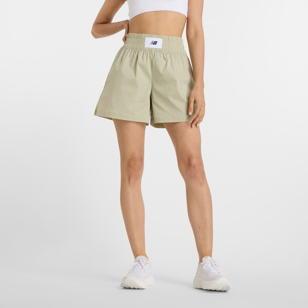 NEW BALANCE 短褲 NB 淺綠 拳擊造型 運動短褲 女 WS51102OVN