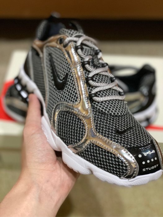 STUSSY CU1854-001 スニーカー ブラック/シルバー Nike x Stussy Air Zoom Spiridon Caged 2 'Pure Platinum