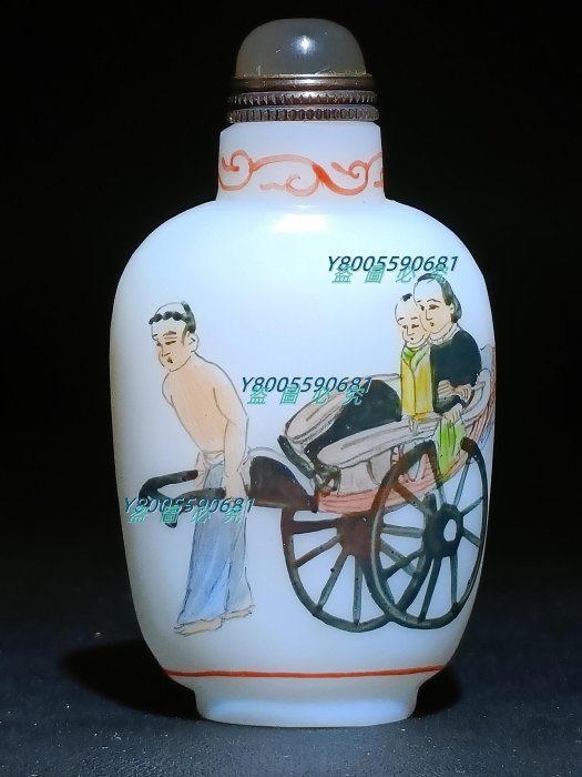 清・古法琉璃彫・連年有餘紋・鼻煙壺』極細工 置物古賞