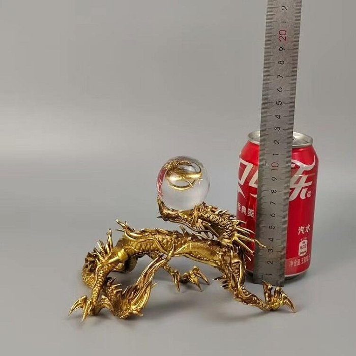 鋳銅　袋引鼠　置物　正晴造　供箱 須賀月芳精心打造鑄銅金龍擺件，未使用附原箱與供布，尺寸17×10×9cm