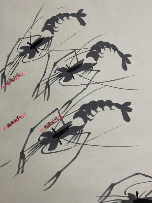 手描き 齊白石 蓮魚図 宣紙掛軸 四尺中堂 編號AH一06精品四尺中堂畫齊白石蝦畫手繪之作實物攝—圖—物材質宣紙裱好