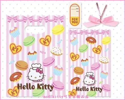 asdfkitty*KITTY點心版平口包裝袋+手提紙袋-食品等級原料-日本製