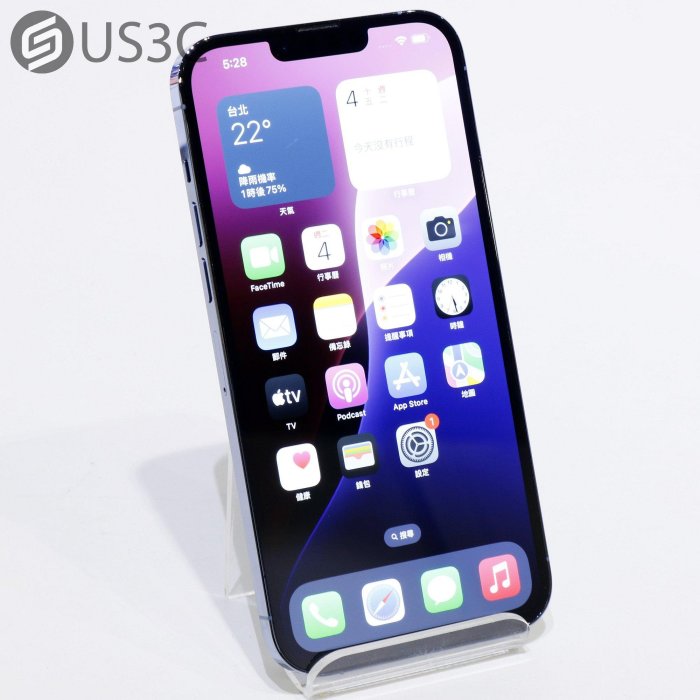 【US3C-青海店】【一元起標】Apple iPhone 13 Pro Max 128G 天峰藍 6.7吋 OLED 無線充電 NFC讀取 5G上網 二手手機