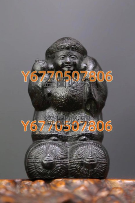 佐渡金工名匠本間琢齋作《鑄銅制七福神之大黑天像》 日本回流古董銅像
