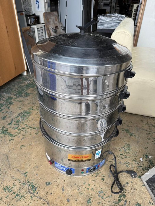 【東鼎二手家具】白鐵不鏽鋼多功能電蒸鍋*型號:HY-52*蒸包爐*功能爐*蒸氣爐*電蒸鍋*蒸籠*生財用具*220V