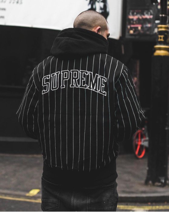 Supreme pinstripe varsity jacket Sサイズ 最高 Supreme Pinstripe Varsity Jacket (SS19) - $188