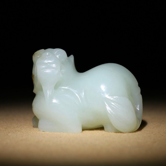 188185精品和田玉舊藏迴流貔貅瑞獸獅子玉質剛性細膩油潤包漿醇厚沁色