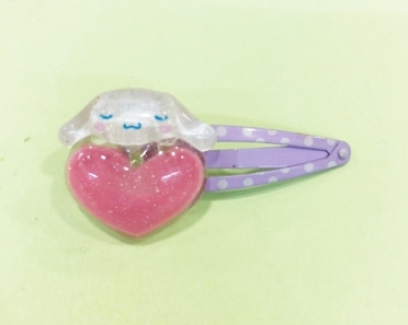 【震撼精品百貨】大耳狗 Cinnamoroll~Sanrio 大耳狗喜拿髮夾-紫心#06738