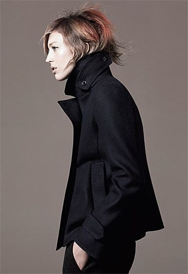 U$A 二手 Uniqlo Jil Sander 2010 +J聯名絕版 海軍藍 西裝短大衣 Peacoat 羊毛 XS