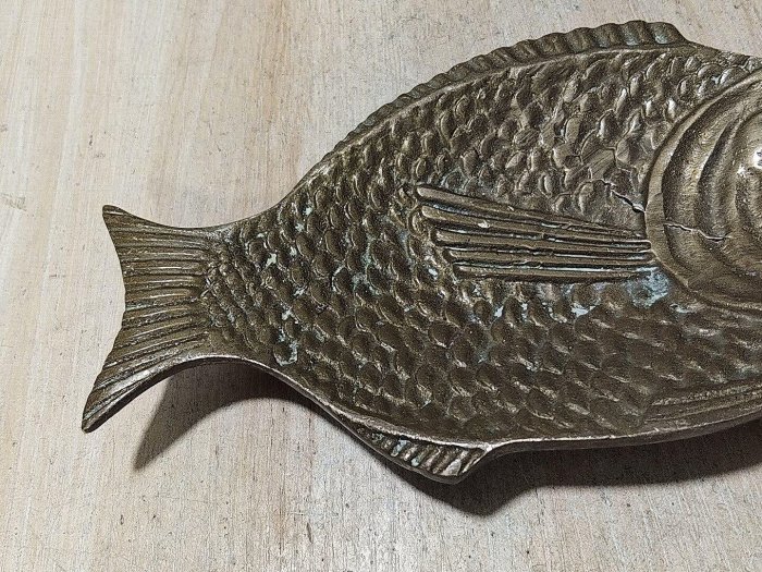 嚴選日本回流大魚盤，黃銅打造栩栩如生，工藝精湛推薦收藏，實拍美圖可