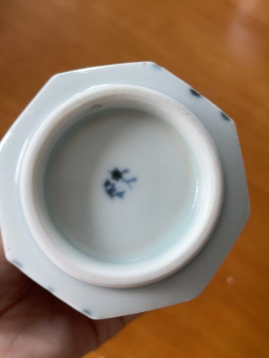 日本回流手寫底款手描青花主人杯中古瓷器手工繪製青花茶杯茶道器具復古