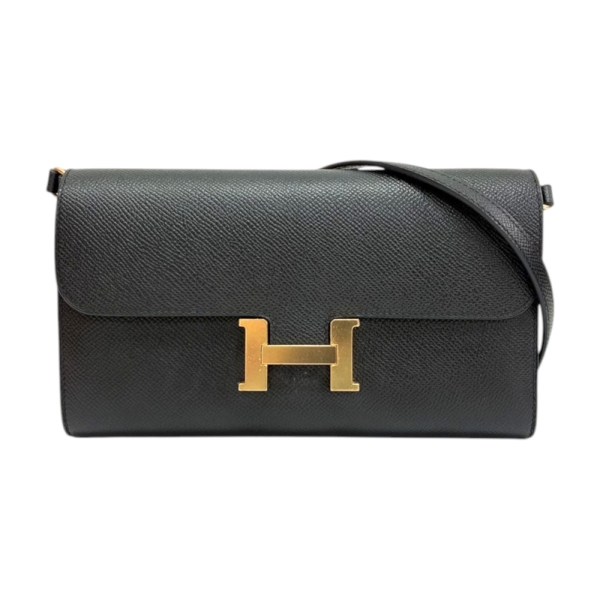 HERMES 愛馬仕 Constance To Go Wallet 肩背包 黑色 Epsom牛皮 Z刻 金釦 【二手名牌BRAND OFF】