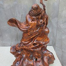 二手家具◎百豐悅2手家具-二手 木雕 47公分達摩木雕 仿古藝品 台中二手家具 銅鑼2手傢俱