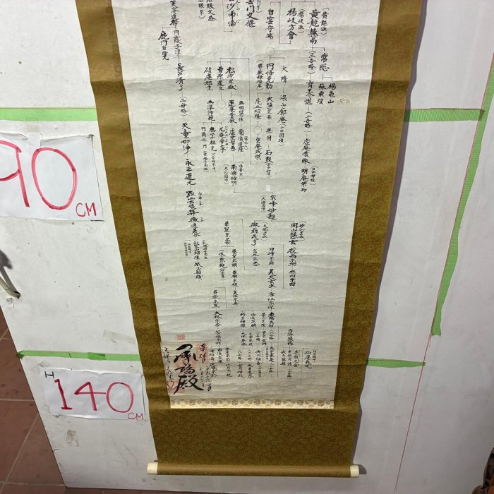 藏舊尋寶屋】老日本書法家書落款「禪」水墨書法字畫軸/掛軸《手繪