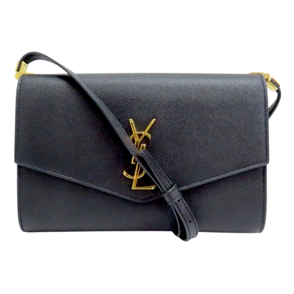 【二手名牌BRAND OFF】SAINT LAURENT YSL 聖羅蘭 黑色 牛皮 UP TOWN 肩揹包 607753