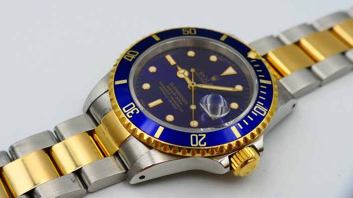 【美好時光】罕見Tropical紫色面盤！ROLEX勞力士16613半金水鬼超美品單錶一只