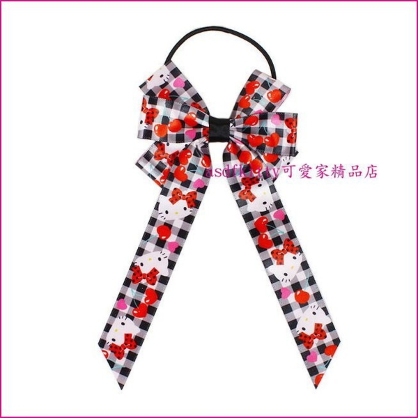 asdfkitty*KITTY大緞帶彈力髮束/髮圈/彈力髮繩-日本正版商品