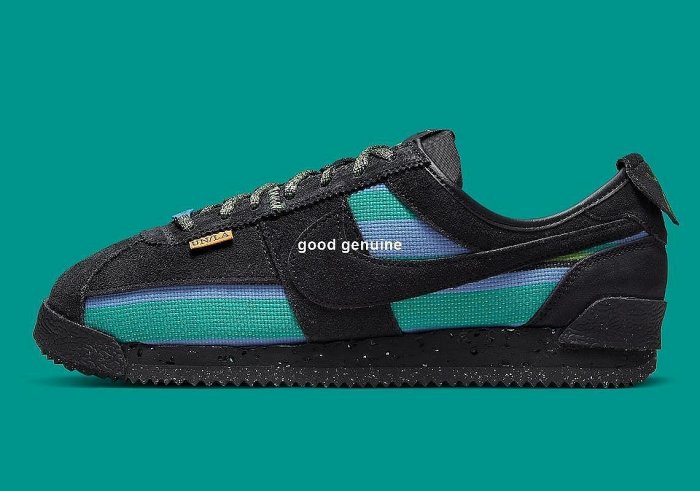 Union x Nike Cortez 黑藍綠低幫休閒百搭滑板鞋DR1413-001 男女鞋