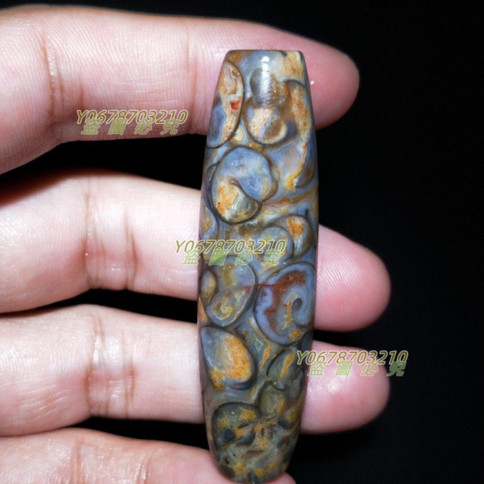 261/精品法螺天珠勒子尺寸64*17.5mm 32g 天然海螺化石，白螺紋清晰漂