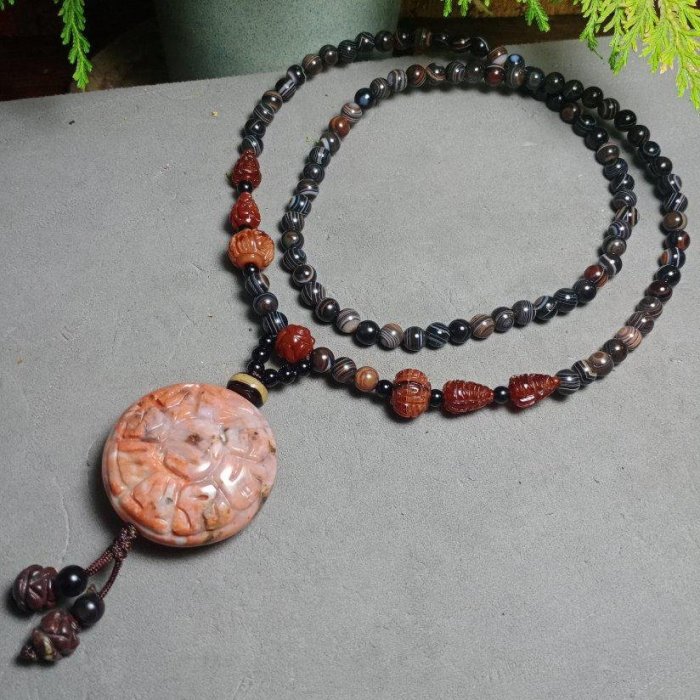 財寶天王/寶瓶】天然正品阿卡天珠項鍊HMS-31《早期正一廠稀有絕版、傳