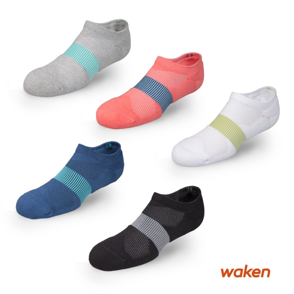 waken 精梳棉萊卡X型網眼運動襪 6雙組 / 襪子 / 男女款