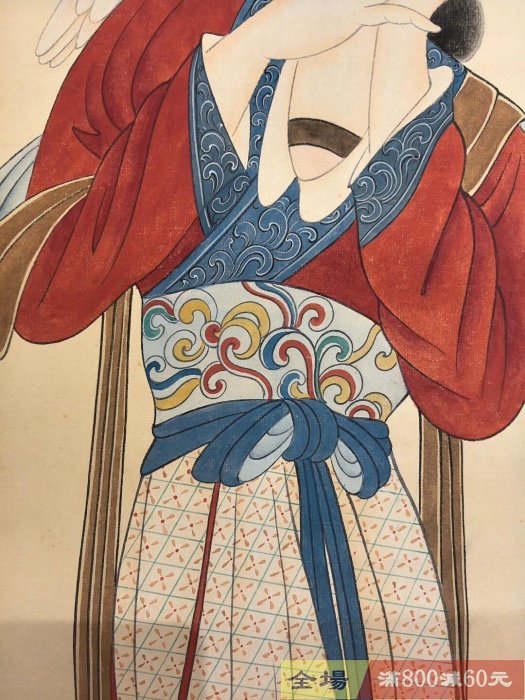 張大千仕女圖工筆人物畫尺寸133×49cm 卷軸裝裱成色輕微舊痕無損傷這幅