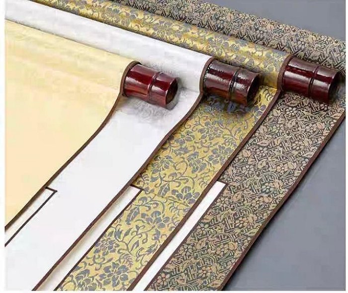 Art in THE【傑儒書畫】空白掛軸宣紙雙色全綾布掛軸國畫書法書畫卷軸