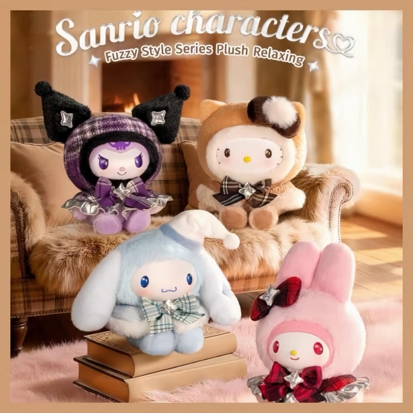 三麗鷗Sanrio characters 絨絨格調系列 毛絨捏捏樂盲盒(隨機出貨)【拆封不退】