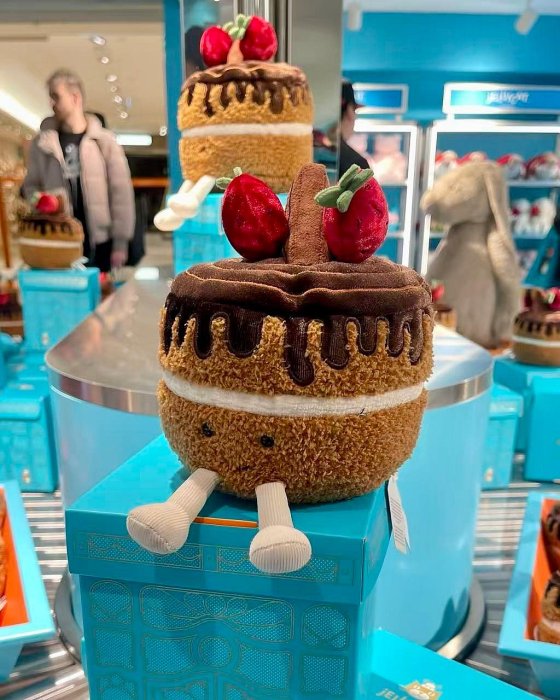 ＊日式雜貨館＊限量款 英國限定 新春系列 jelly cat 巧克力蛋糕+藍色禮盒套組 精緻禮盒組