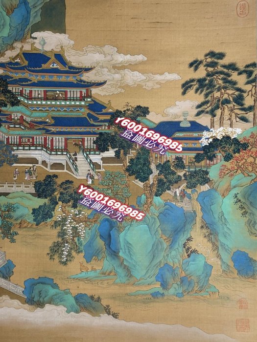仇英（1505-1552），仙山樓閣圖，明代畫家，與沈周、文徵明、唐寅并稱