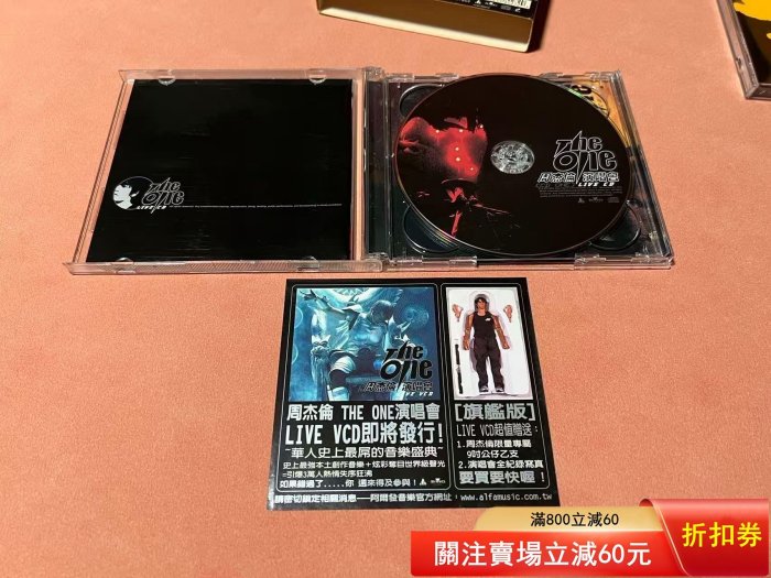 周杰倫the one演唱會，2cd+dvd，臺版阿爾發首版，具體品相如圖，音像