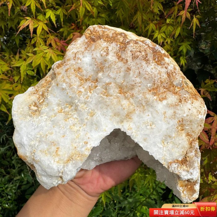 天然白水晶晶洞靈鉆晶洞聚寶盆水晶洞原石老皮表面晶洞可放小水晶【藝海
